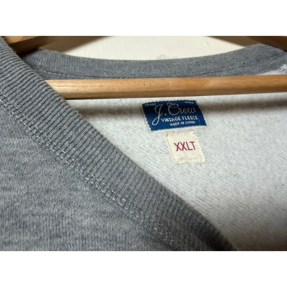 J. Crew Vintage Fleece Kings Point‎ NY 516 Sweatshirt Gray Mens XXLT Tall